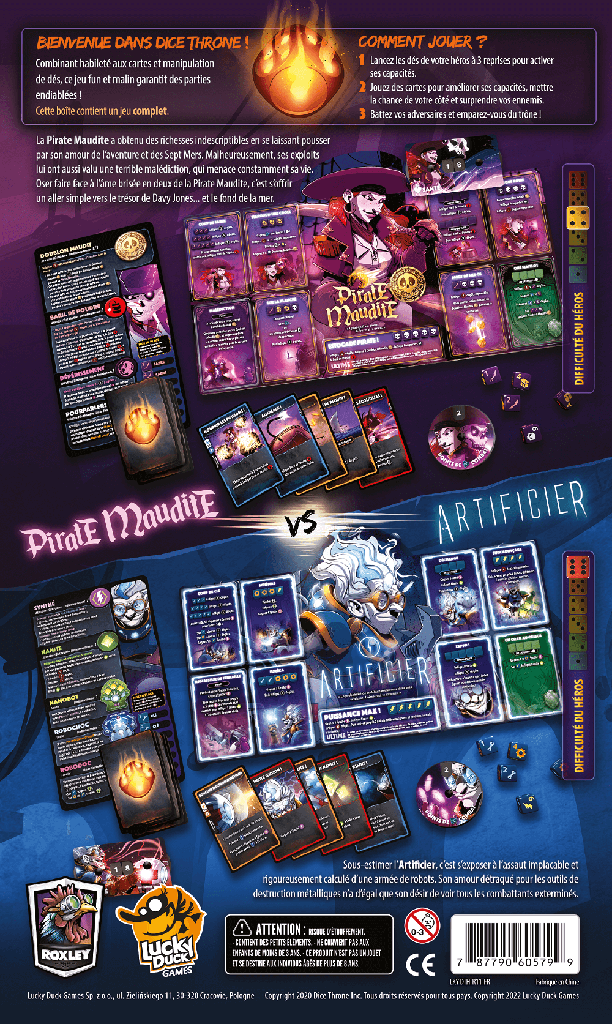 DICE THRONE - ARTIFICIER VS PIRATE MAUDITE - 2 HERO PACK - SAISON 2 - FR