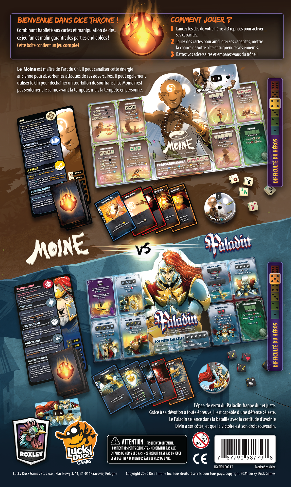 DICE THRONE - MOINE VS PALADIN - 2 HERO PACK - SAISON 1 - FR
