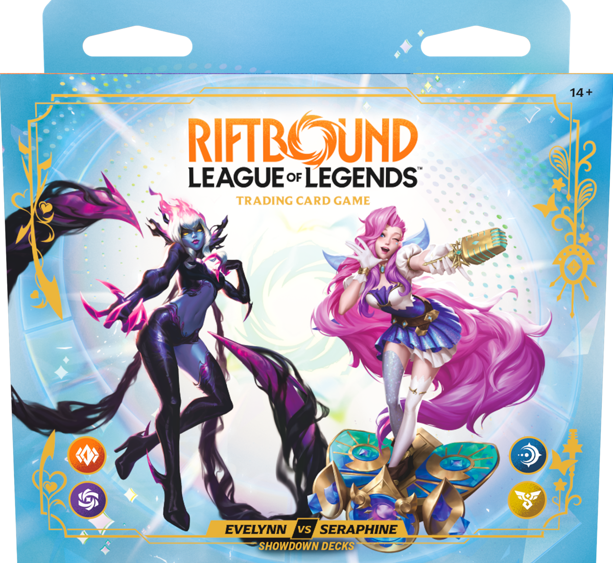 RIFTBOUND : LEAGUE OF LEGENDS - RADIANCE - EVELYNN VS SERAPHINE 2 SHOWDOWN DECK DISPLAY