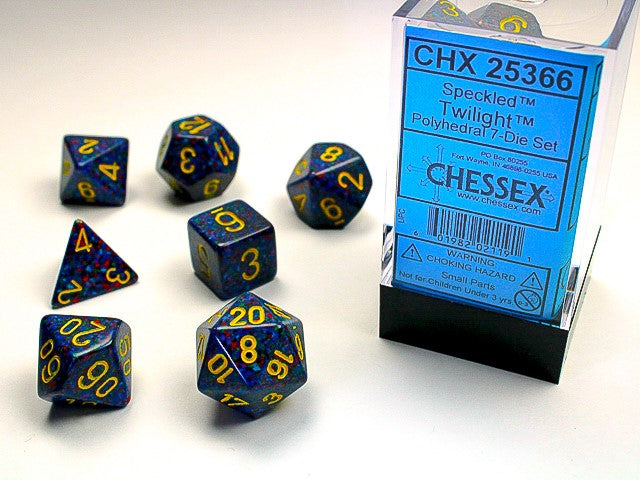 DÉS - ENS. 7 DÉS POLYÈDRE - SÉRIE SPECKLED - CHESSEX