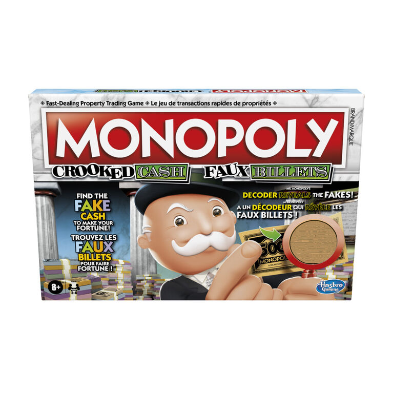JEU DE SOCIÉTÉ - MONOPOLY - FAUX BILLETS - CROOKED CASH - VERSION BILINGUE