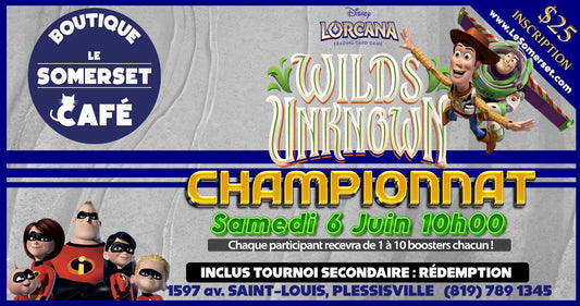 INSCRIPTION TOURNOI - DISNEY LORCANA WILDS UNKNOWN CHAMPIONSHIP - 6 JUIN 2026