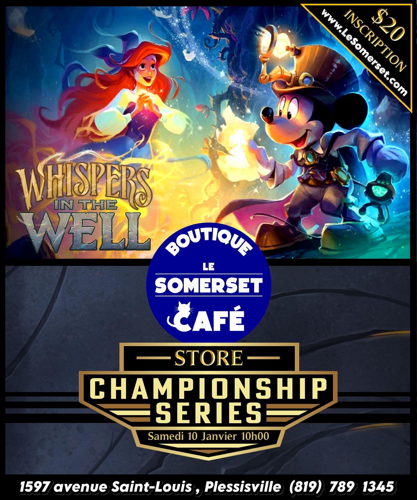 INSCRIPTION TOURNOI - DISNEY LORCANA WHISPERS IN THE WELL CHAMPIONSHIP - 10 JANVIER 2026