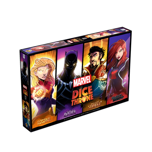DICE THRONE - MARVEL X-MEN - BLACK WIDOW VS DOCTOR STRANGE VS CAPTAIN MARVEL VS BLACK PANTHER - 4 HERO PACK - FR