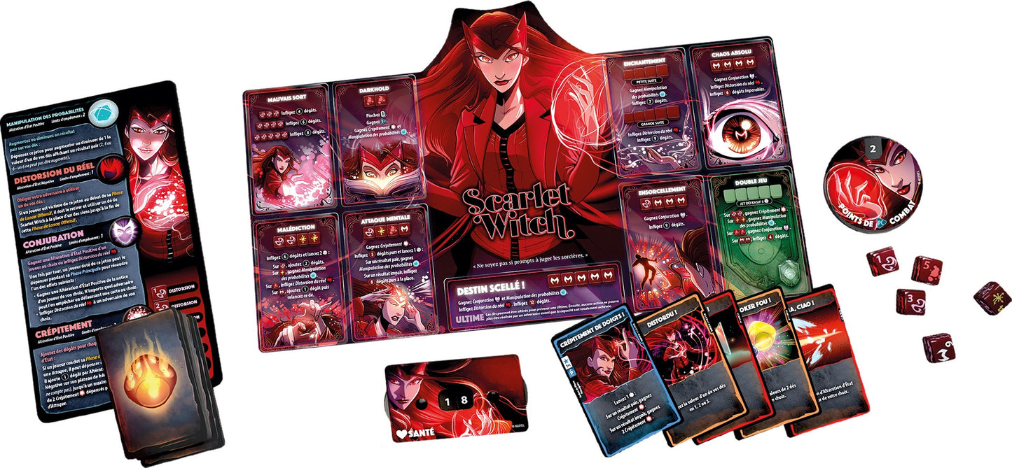 DICE THRONE - MARVEL X-MEN - SCARLET WITCH VS THOR VS LOKI VS SPIDER-MAN - 4 HERO PACK - FR
