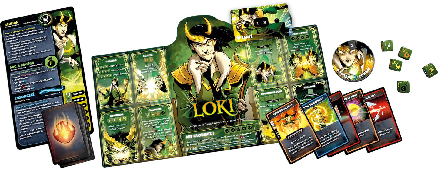 DICE THRONE - MARVEL X-MEN - SCARLET WITCH VS THOR VS LOKI VS SPIDER-MAN - 4 HERO PACK - FR