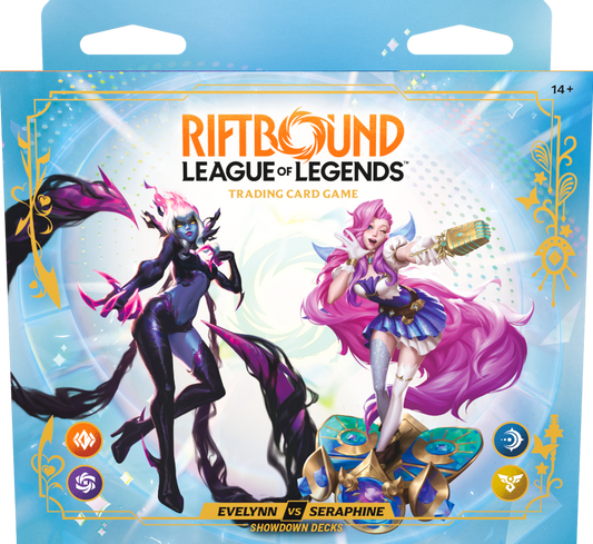RIFTBOUND : LEAGUE OF LEGENDS - RADIANCE - EVELYNN VS SERAPHINE 2 SHOWDOWN DECK DISPLAY