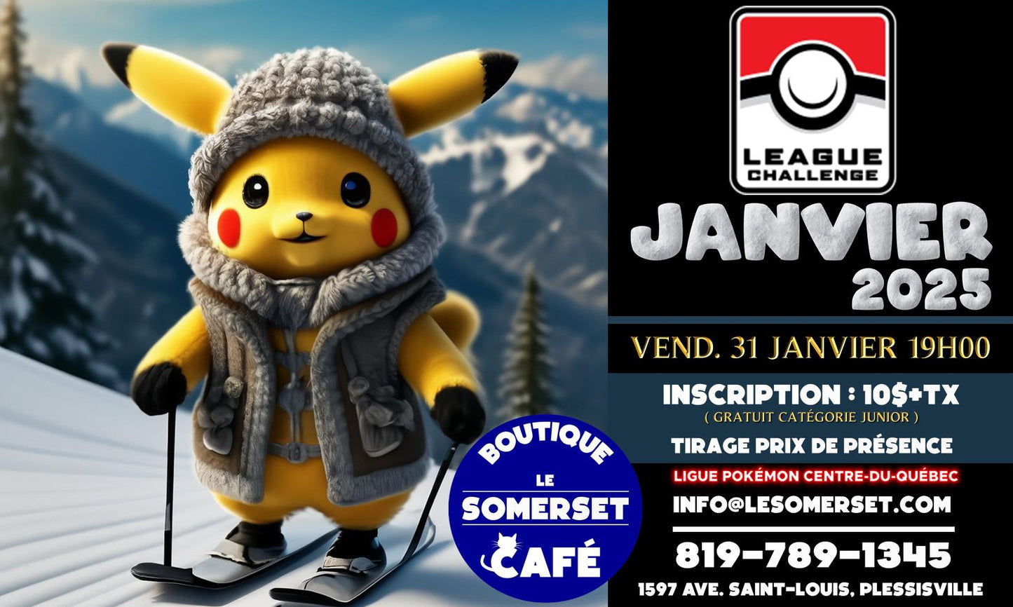 INSCRIPTION POKEMON LEAGUE CHALLENGE JANVIER 2025 - VENDREDI 31 JANVIER 19H00