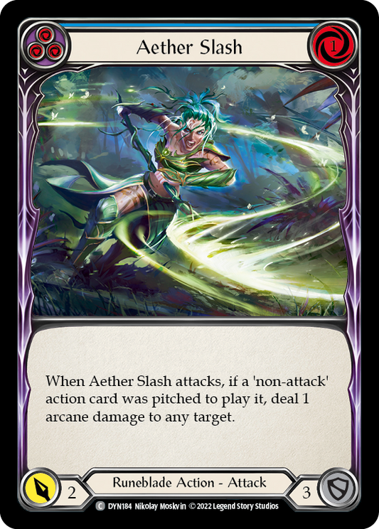 Aether Slash (Blue) [DYN184] (Dynasty)  Rainbow Foil