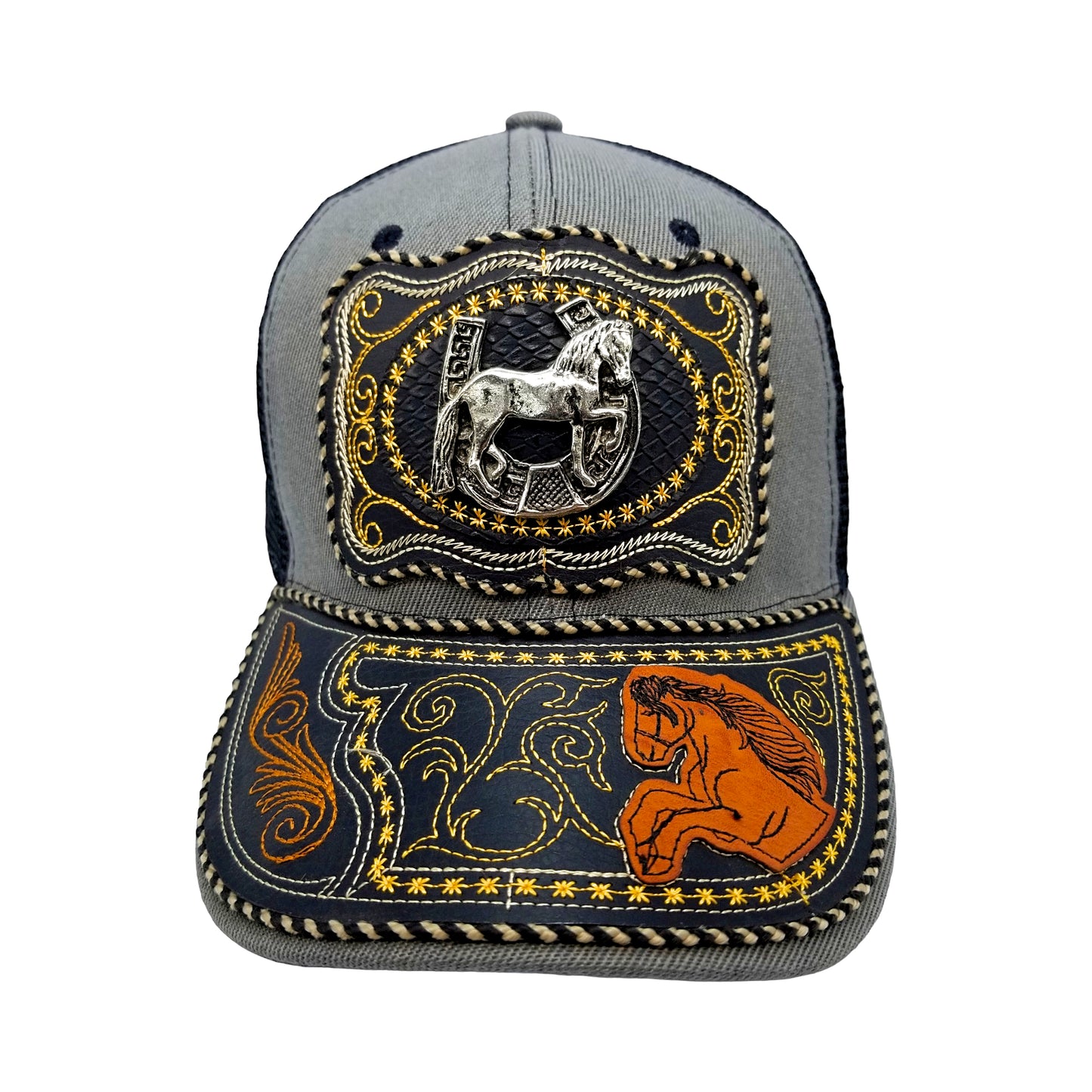 CASQUETTE - COUNTRY URBAIN - 22 - CHEVAL ET FER À CHEVAL - GUNMETAL ET NOIRE