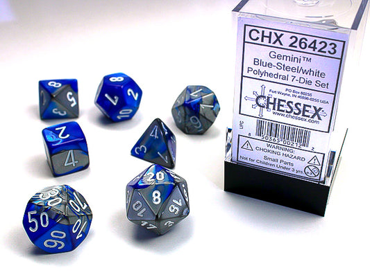 DÉS - ENS. 7 DÉS POLYÈDRE - SÉRIE GEMINI - CHESSEX