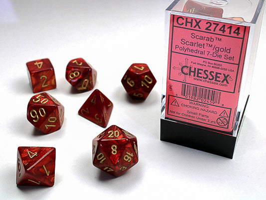 DÉS - ENS. 7 DÉS POLYÈDRE - SÉRIE SCARAB - CHESSEX - CHX27414