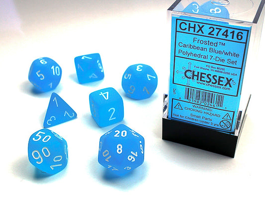 DÉS - ENS. 7 DÉS POLYÈDRE - SÉRIE FROSTED - CHESSEX - CHX27416