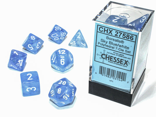 DÉS - ENS. 7 DÉS POLYÈDRE - SÉRIE BOREALIS - CHESSEX