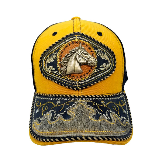 CASQUETTE - COUNTRY URBAIN - 47 - TETE DE CHEVAL - TOURNESOL ET NOIRE