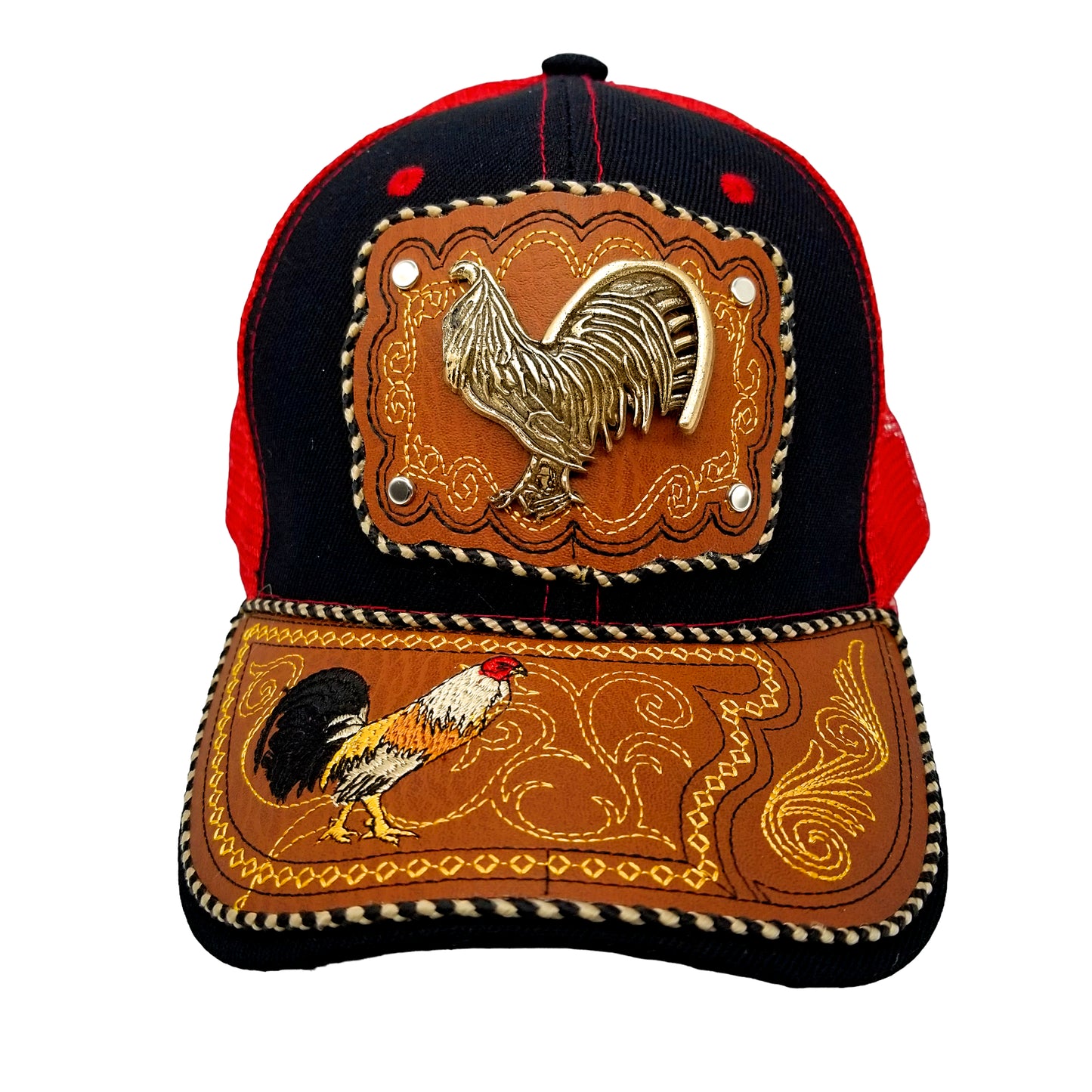 CASQUETTE - COUNTRY URBAIN - 91 - COQ - ONYX ET ROUGE