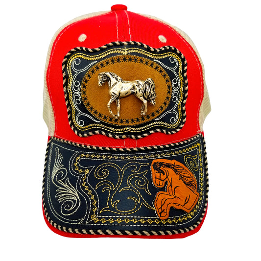 CASQUETTE - COUNTRY URBAIN - 96 - CHEVAL - CARDINAL ET BLANCHE
