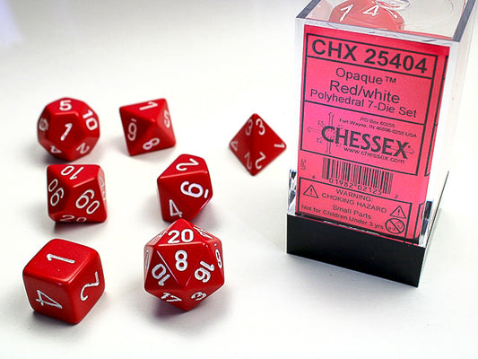 DÉS - ENS. 7 DÉS POLYÈDRE - SÉRIE OPAQUE - CHESSEX