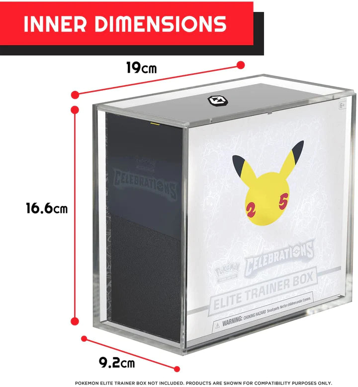 pokémon booster box dimensions cm PROTECTEUR ACRYLIQUE - POKÉMON ELITE TRAINER BOX BOX