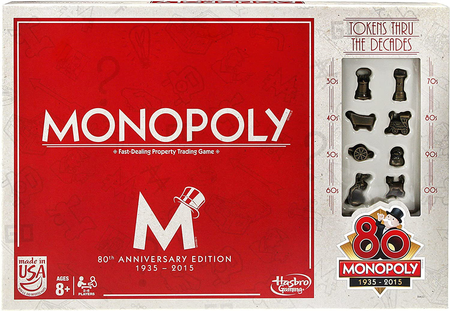 JEU DE SOCIÉTÉ - MONOPOLY - 80th ANNIVERSARY EDITION - 2015 - VERSION ANGLAISE