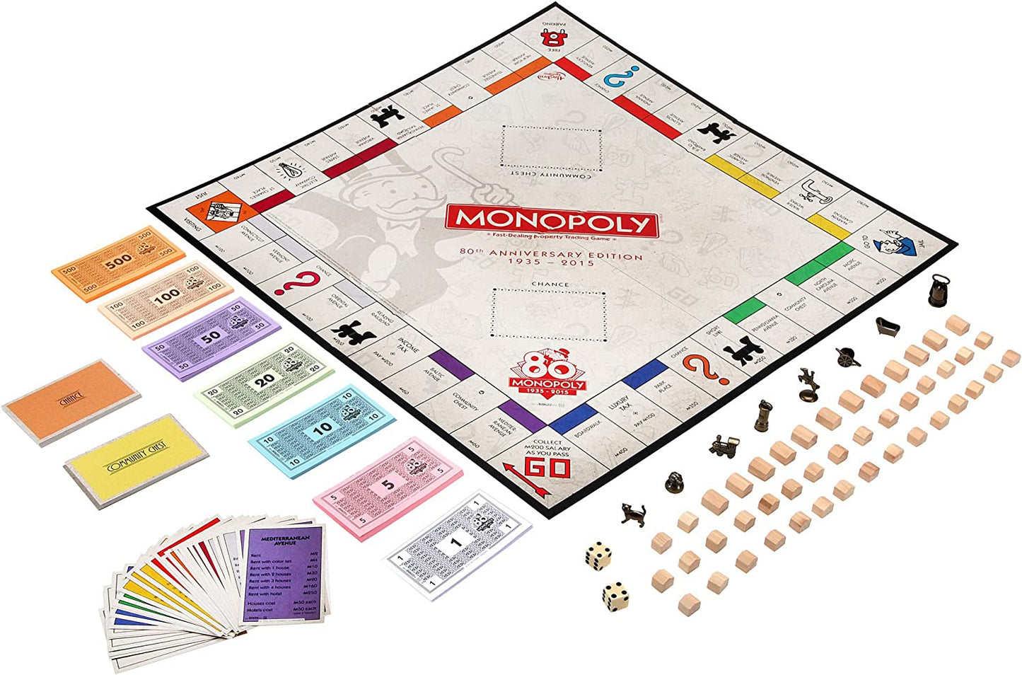 JEU DE SOCIÉTÉ - MONOPOLY - 80th ANNIVERSARY EDITION - 2015 - VERSION ANGLAISE