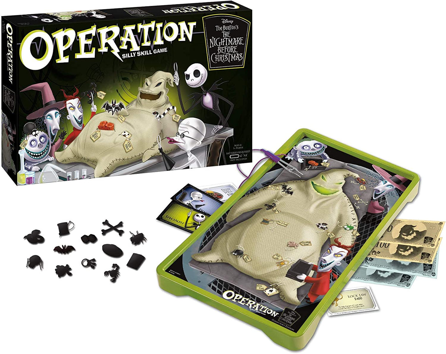 JEU DE SOCIÉTÉ - OPERATION - TIM BURTON'S NIGHTMARE BEFORE CHRISTMAS - VERSION ANGLAISE