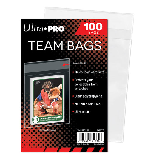 ULTRA PRO 100 TEAM BAGS RESEALABLE STANDARD 35PT CARD SIZE