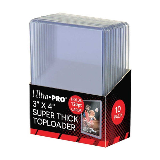 ULTRA PRO TOPLOADER 10 PACK 3 X 4  120PT SUPER THICK CARD PROTECTORS