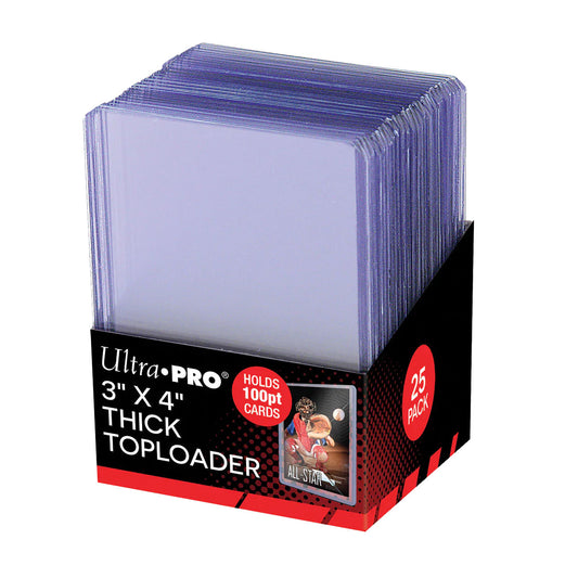 ULTRA PRO TOPLOADER 25 PACK 3 X 4  100PT THICK CARD PROTECTORS