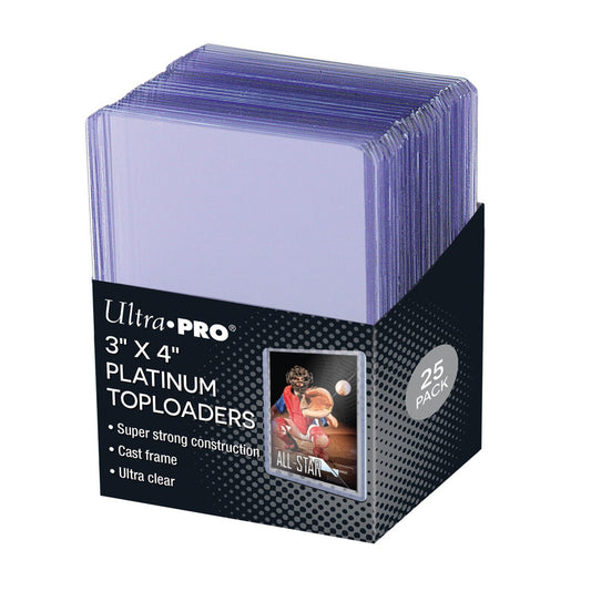 ULTRA PRO TOPLOADER 25 PACK 3 X 4 PLATINUM CARD PROTECTORS