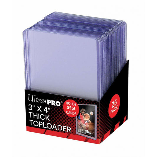 ULTRA PRO TOPLOADER 25 PACK 3 X 4 THICK 55PT CARD PROTECTORS